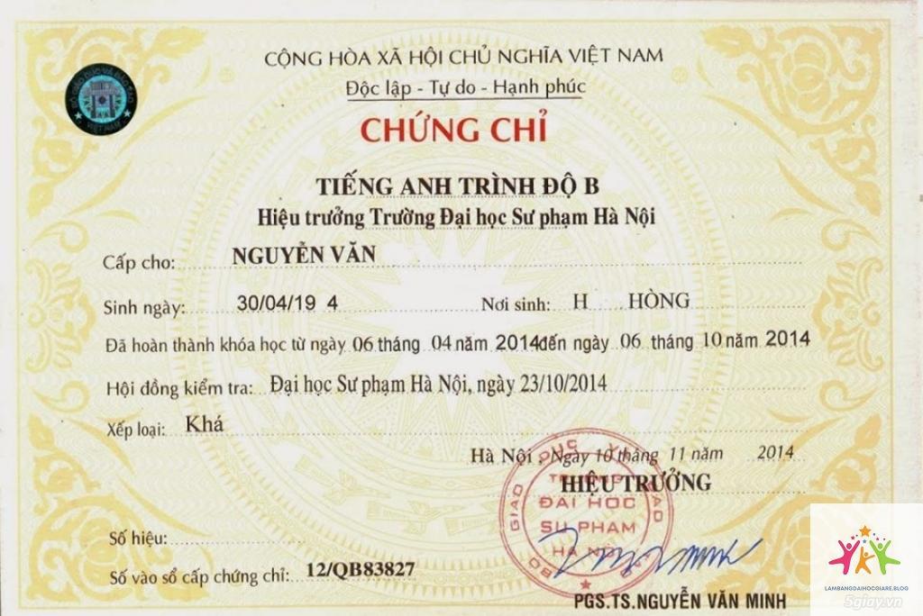 Làm Bằng Tiếng Anh