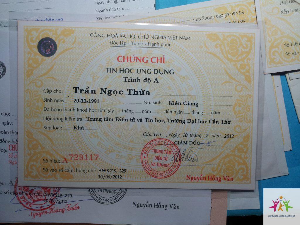 Làm Chứng Chỉ Tin Học